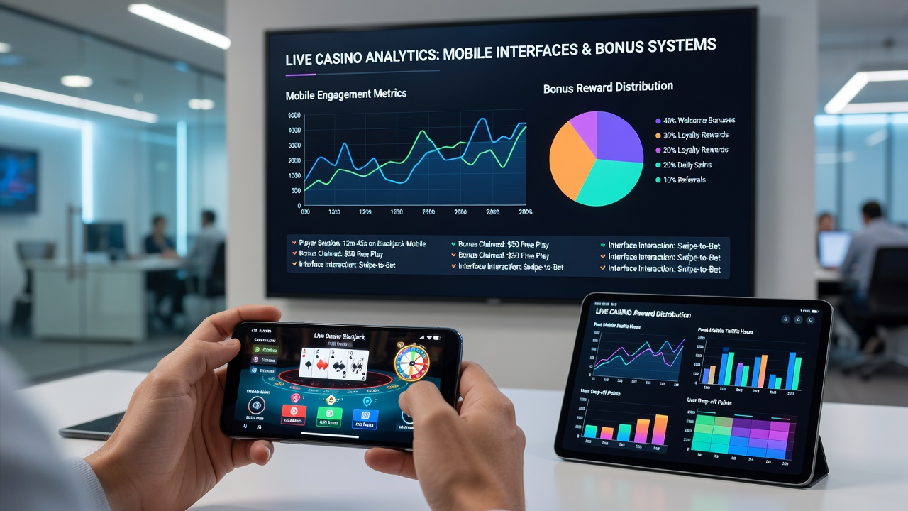 Grafiek van bonus activatie percentages in mobiele live casino omgevingen